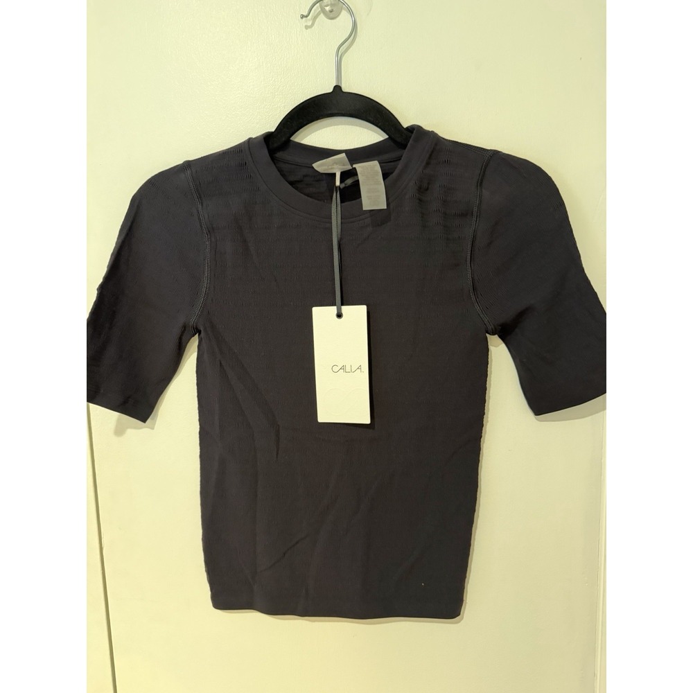 Calia Women's XS Focus Seamless Crop Black Short‎ Sleeve Tee NWT